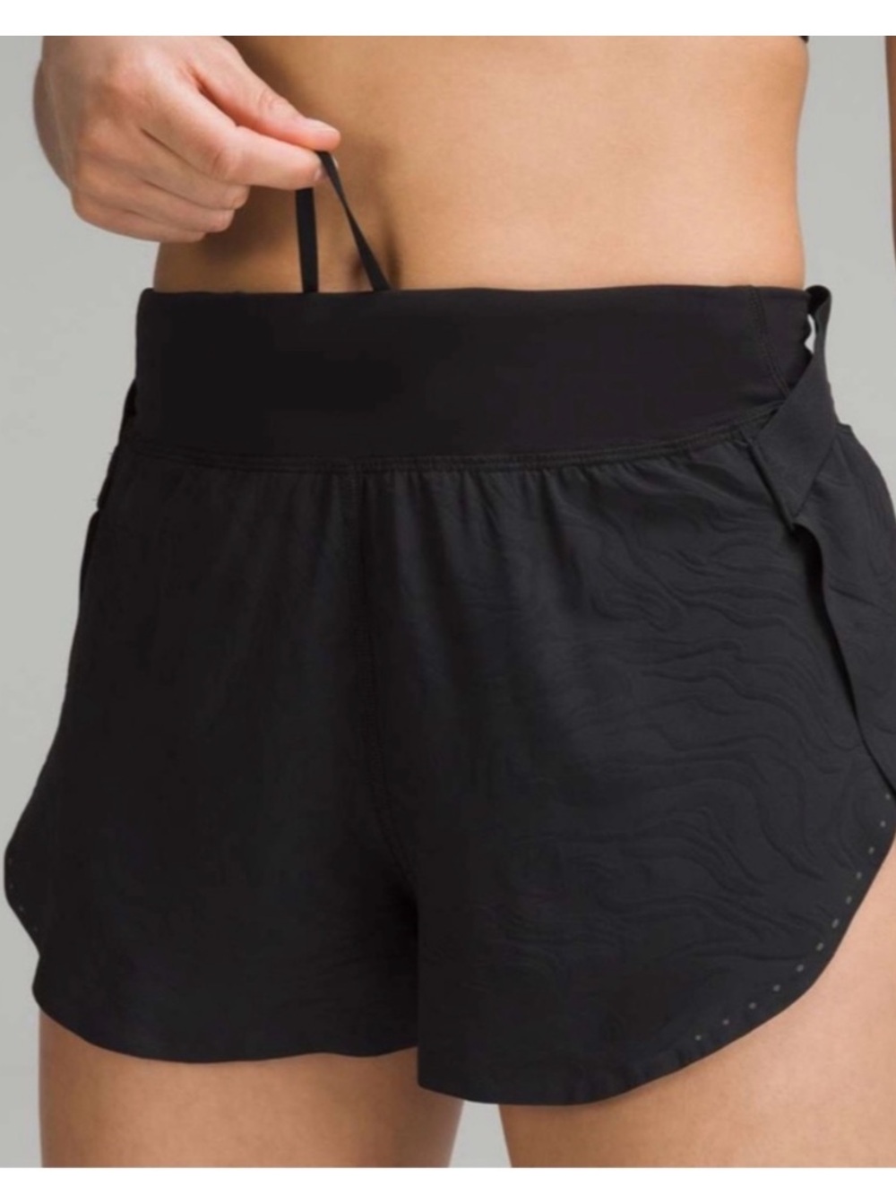 lululemon Fast and Free In Sense Emboss Black Mini Shorts - 4
